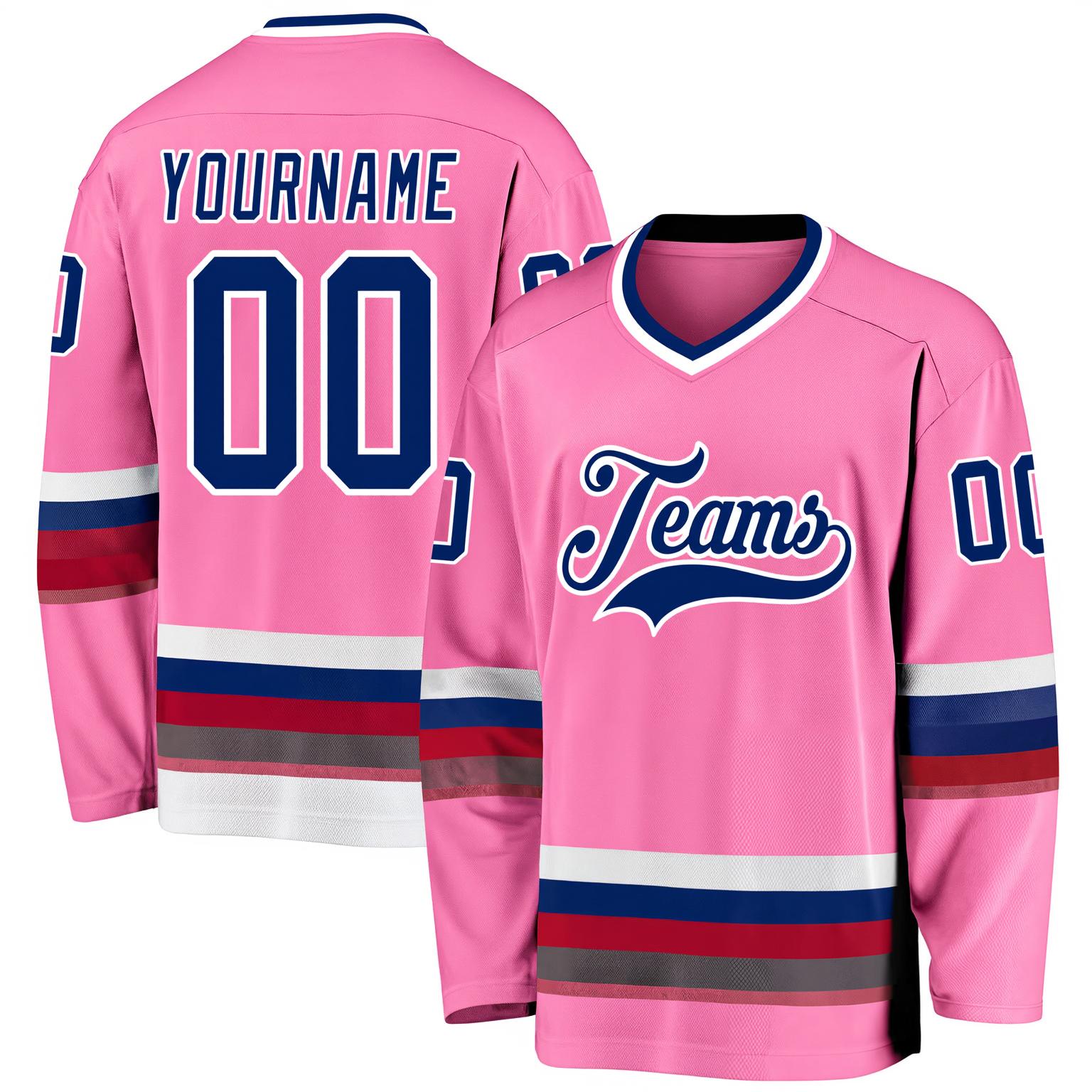 Custom Pink & Navy Hockey Jersey
