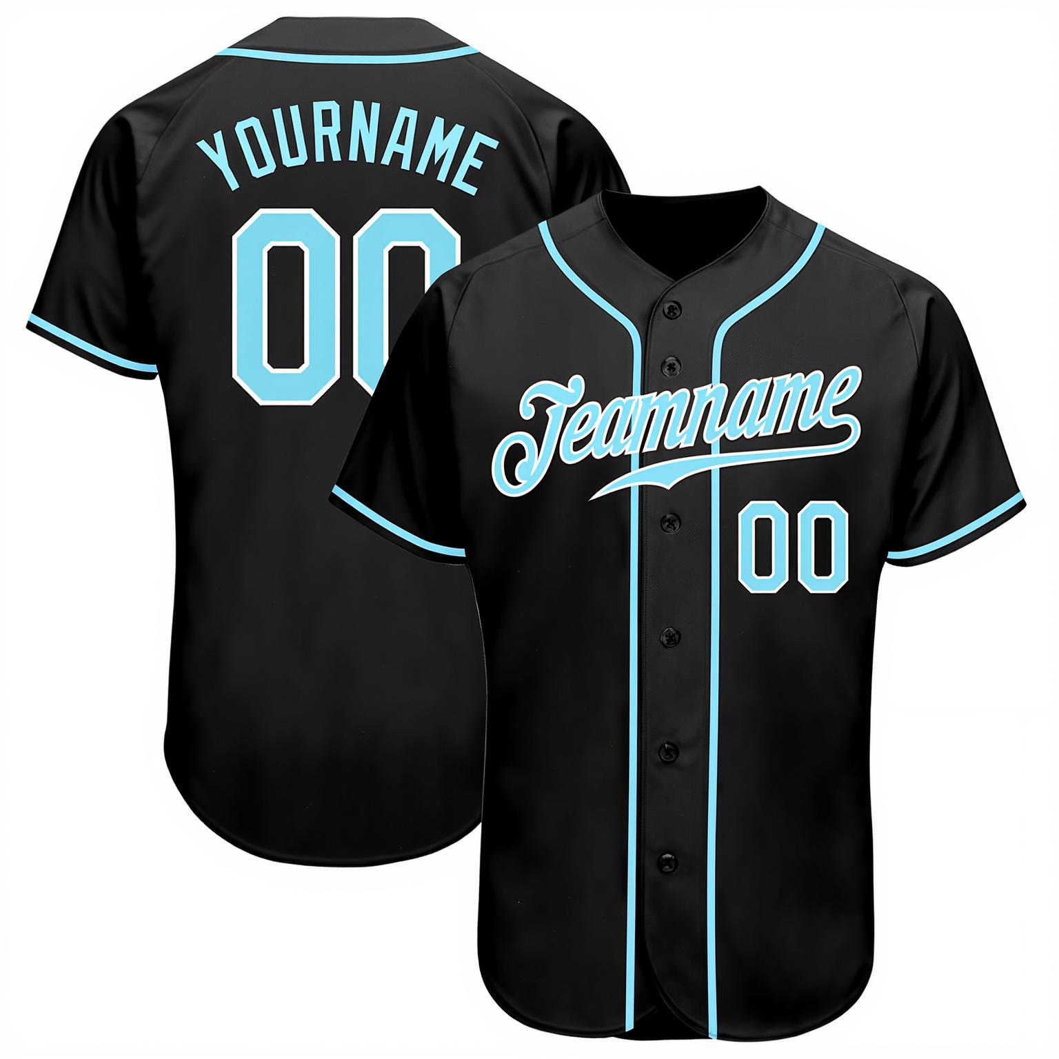Custom Black & Mint Green/White Baseball Jersey