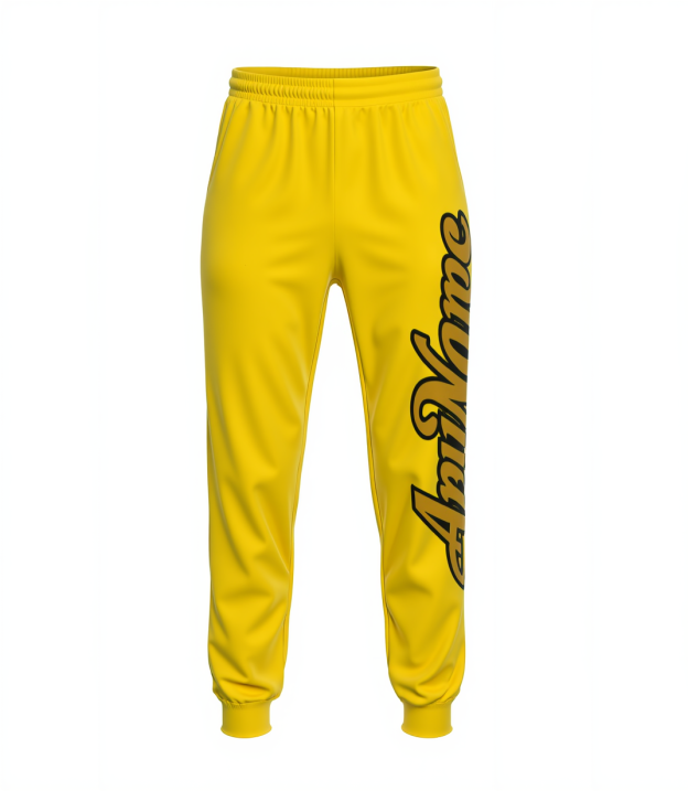 Custom Yellow & Gold/Black Fleece Jogger Sweatpants
