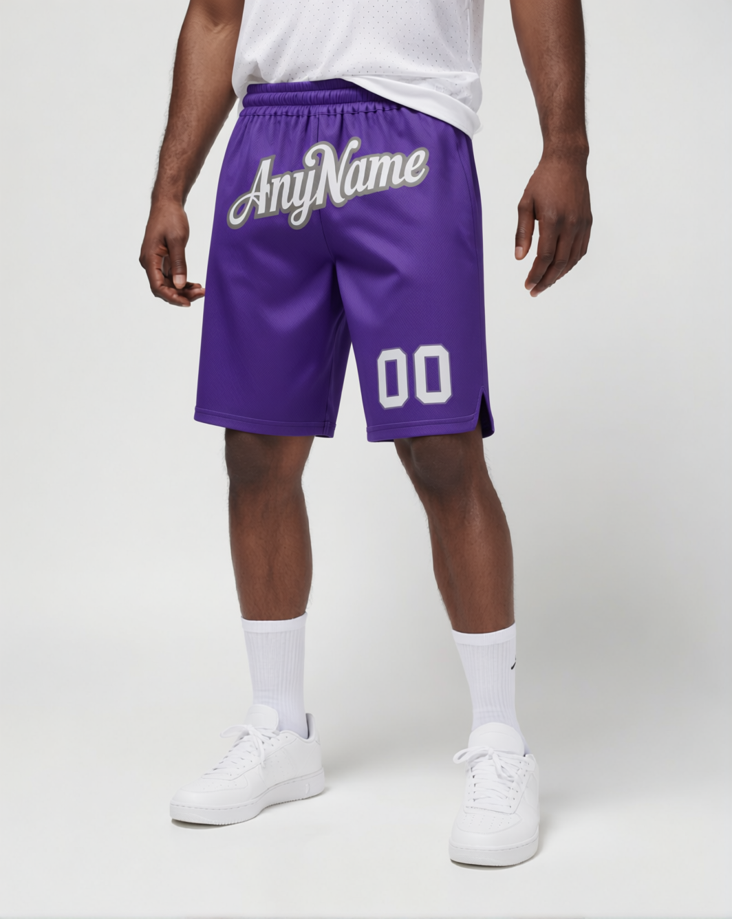 Custom Purple & White/Grey Shorts