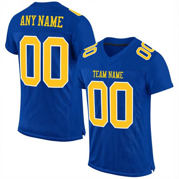 Custom Royal & Yellow/White Football Jersey