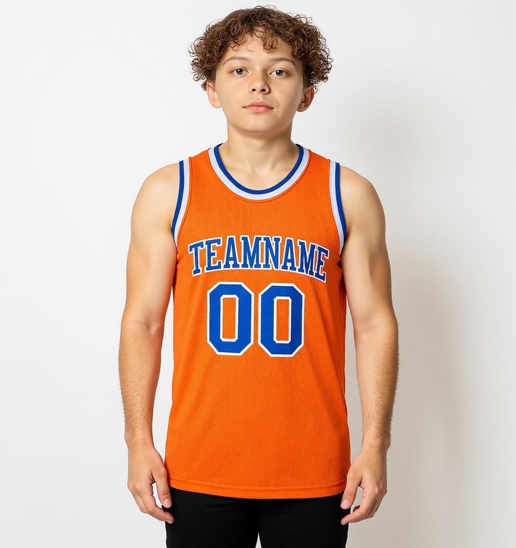Custom Orange & Blue/White Basketball City Edition Jersey