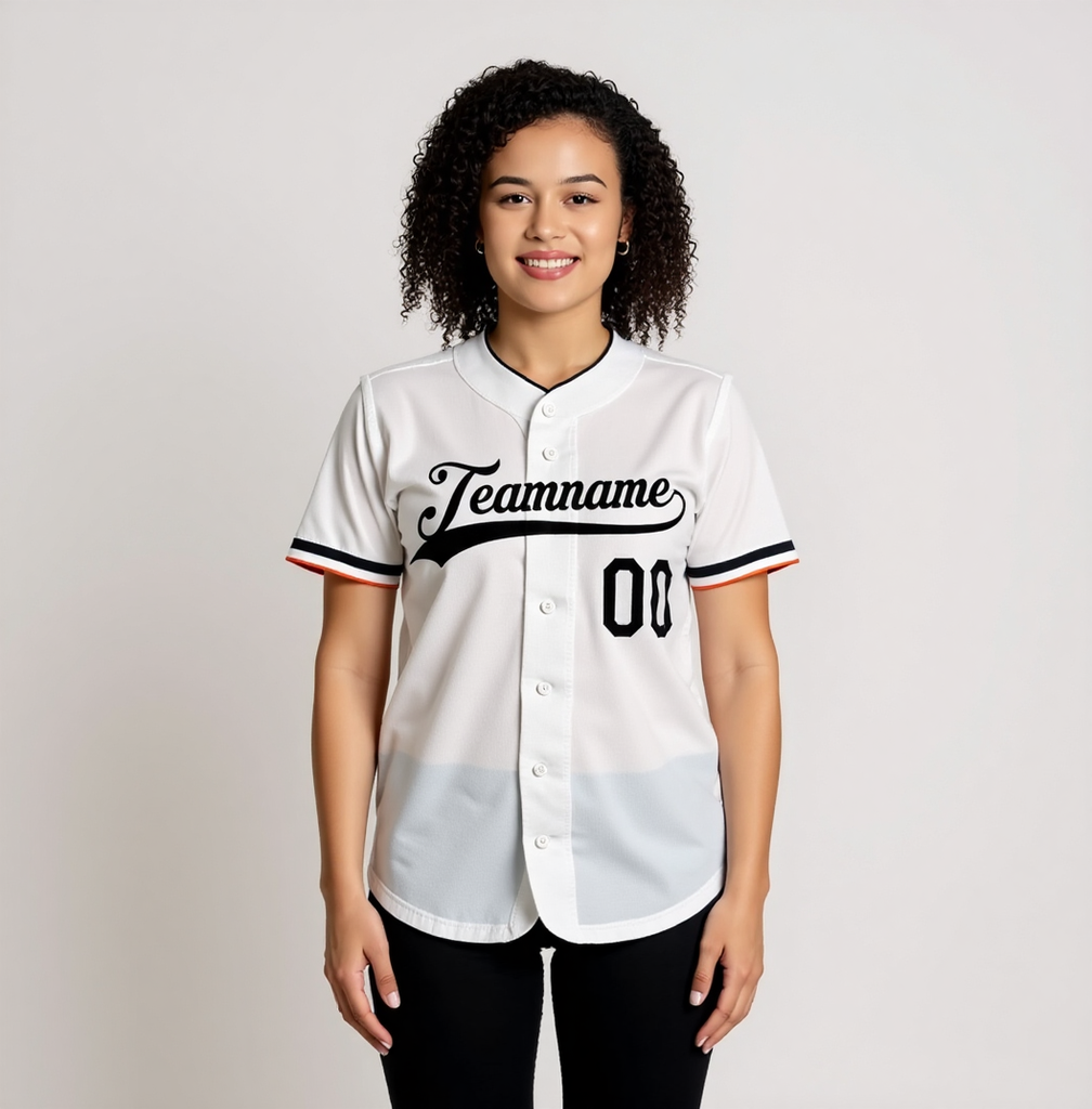 Custom White & Black Baseball Jersey