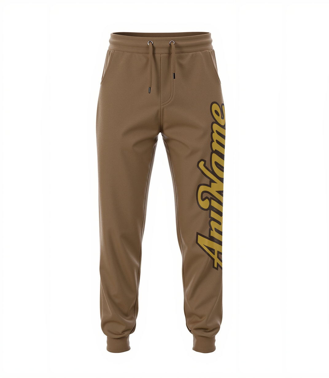 Custom Brown & Yellow/Black Fleece Jogger Sweatpants