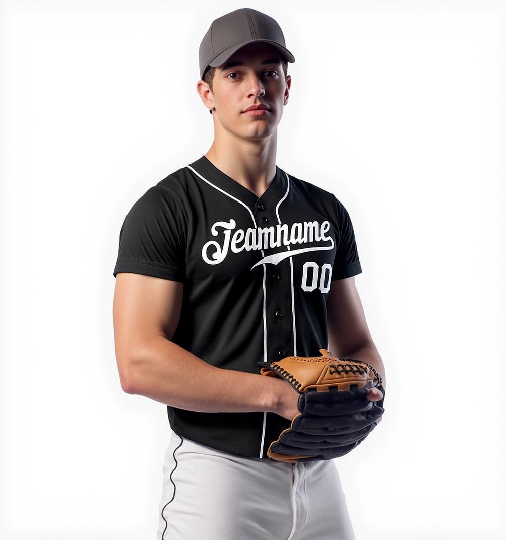 Custom Black & White Baseball Jersey