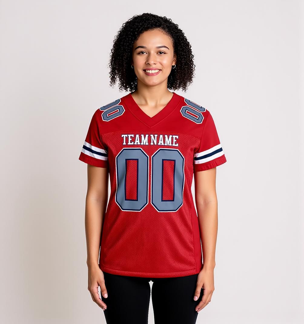 Custom Red & Grey/Black Football Jersey