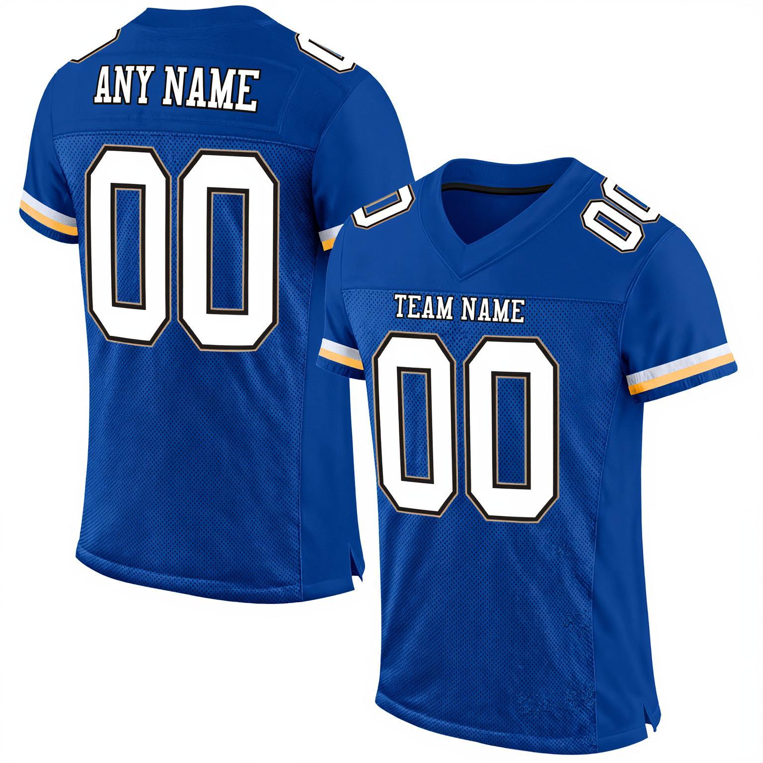 Custom Royal & White/Black Football Jersey