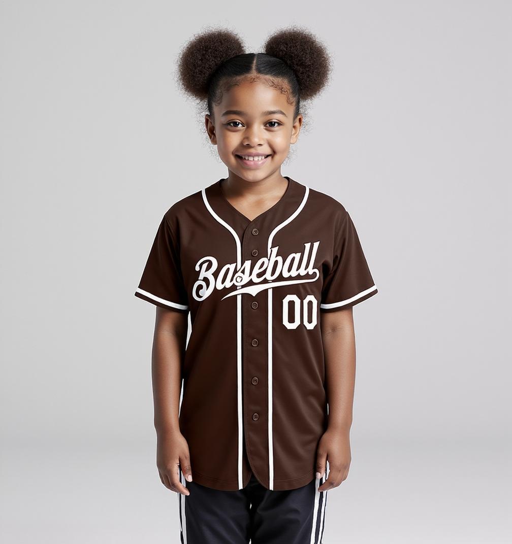 Custom Brown & White Baseball Jersey