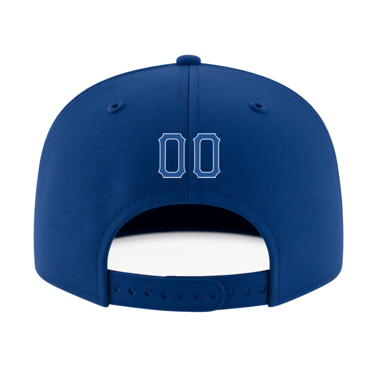 Custom Royal Blue & White Stitched Adjustable Snapback Hat