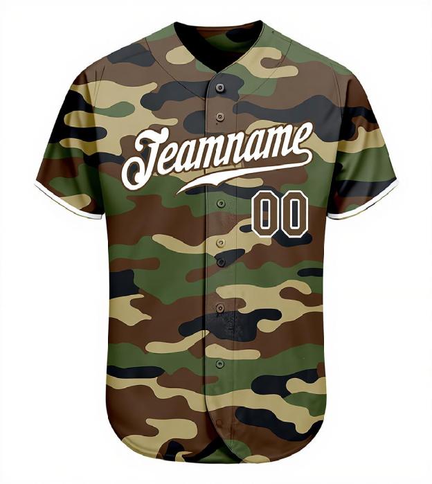 Custom Camo Brown & White Salute To Service Baseball Jersey