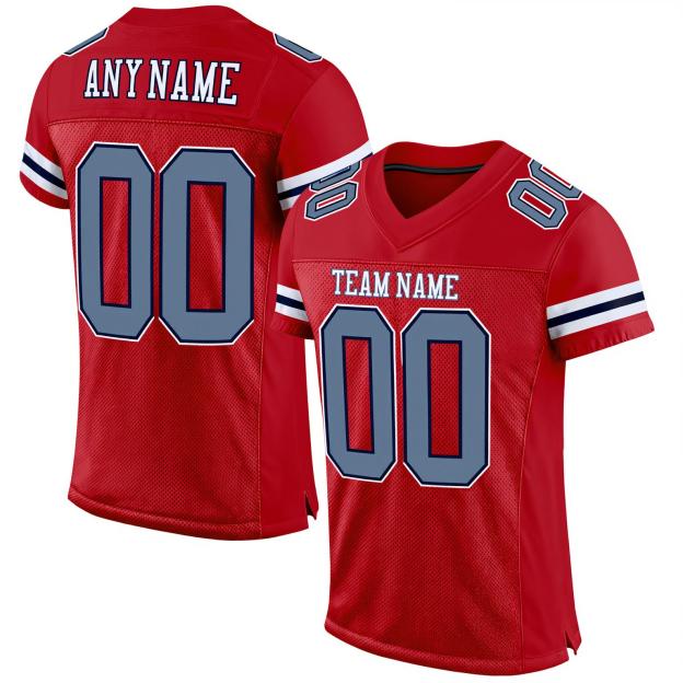 Custom Red & Grey/Black Football Jersey