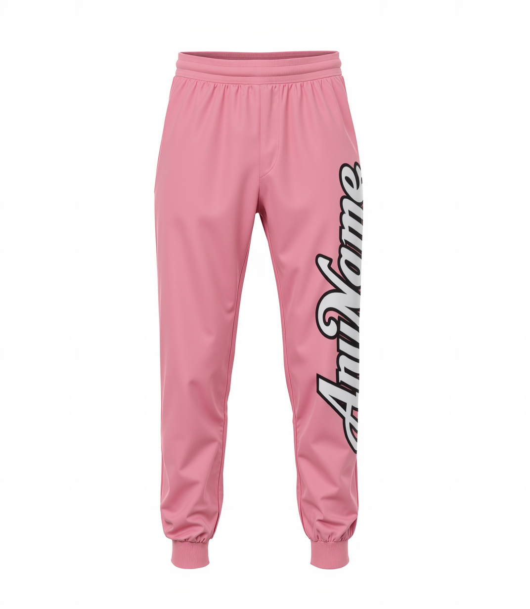 Custom Pink & White/Black Fleece Jogger Sweatpants