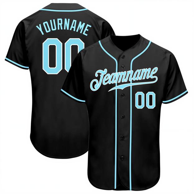 Custom Black & Mint Green/White Baseball Jersey
