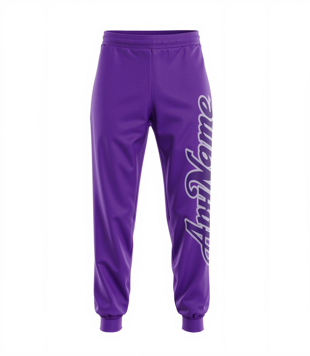 Custom Purple & Grey Fleece Jogger Sweatpants