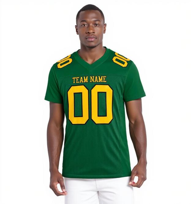 Custom Kelly Green & Yellow/Black Football Jersey