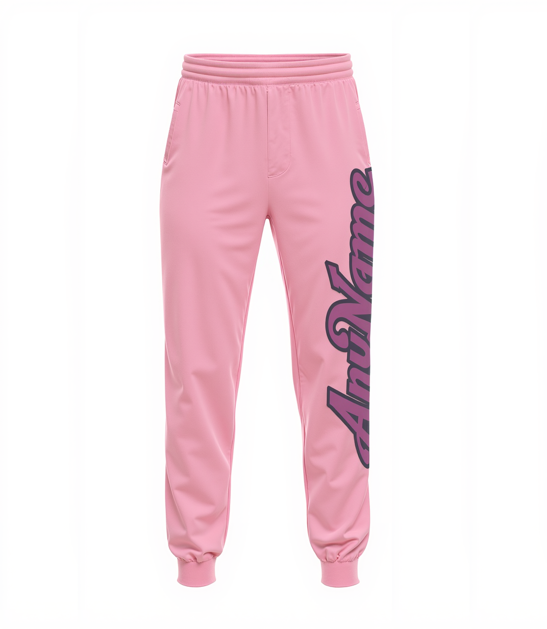 Custom Pink & Purple/Black Fleece Jogger Sweatpants
