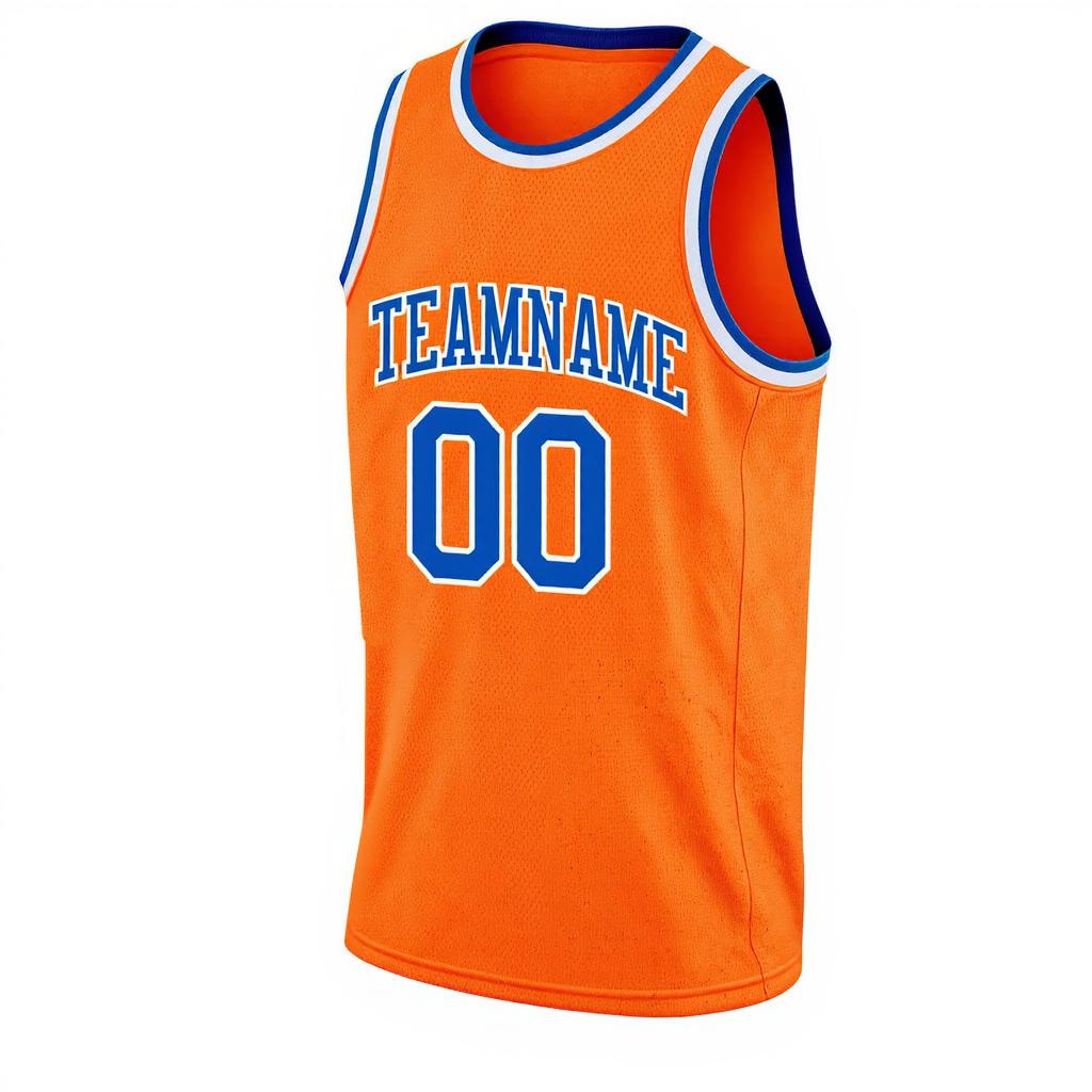 Custom Orange & Blue/White Basketball City Edition Jersey