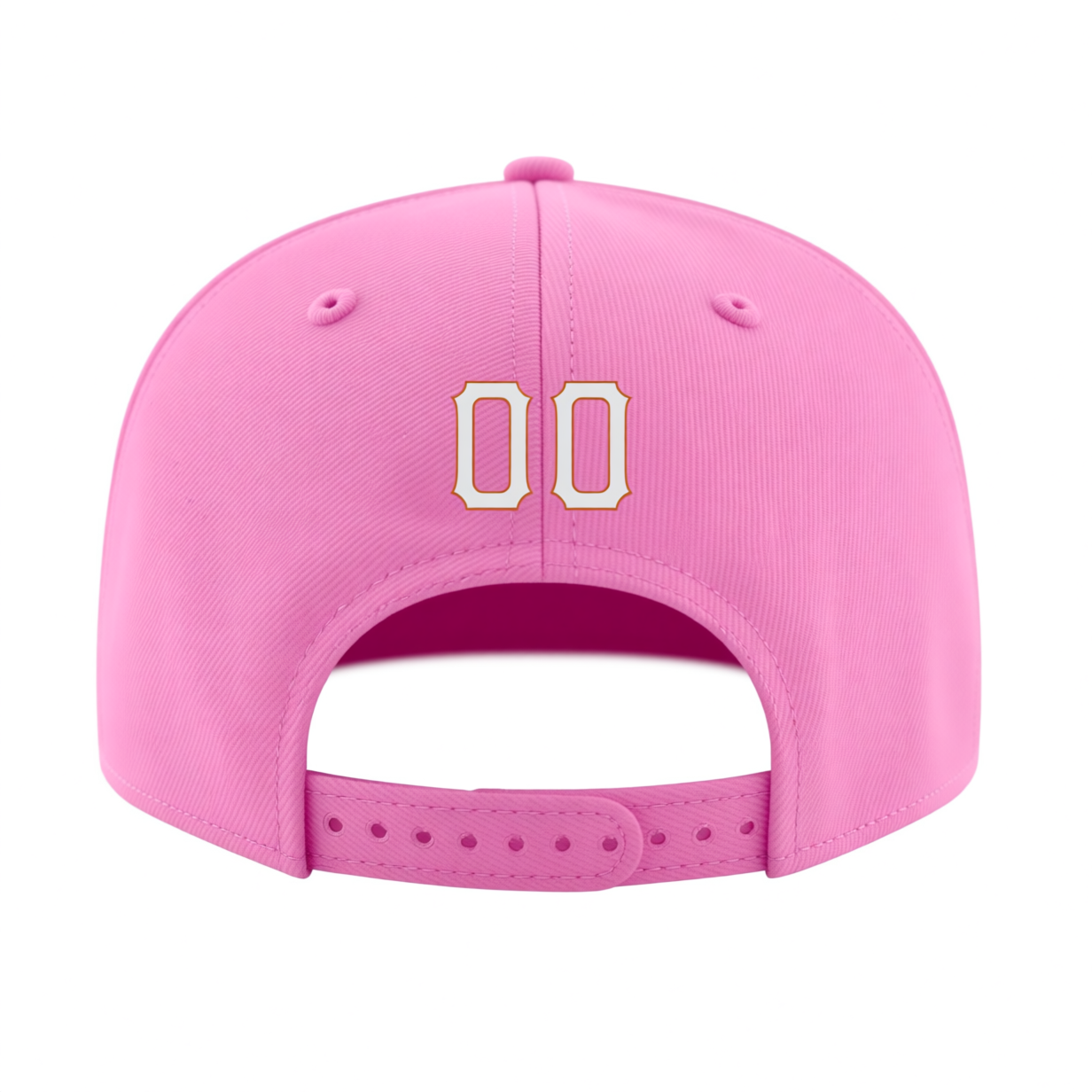 Custom Pink & White/Red Stitched Adjustable Snapback Hat