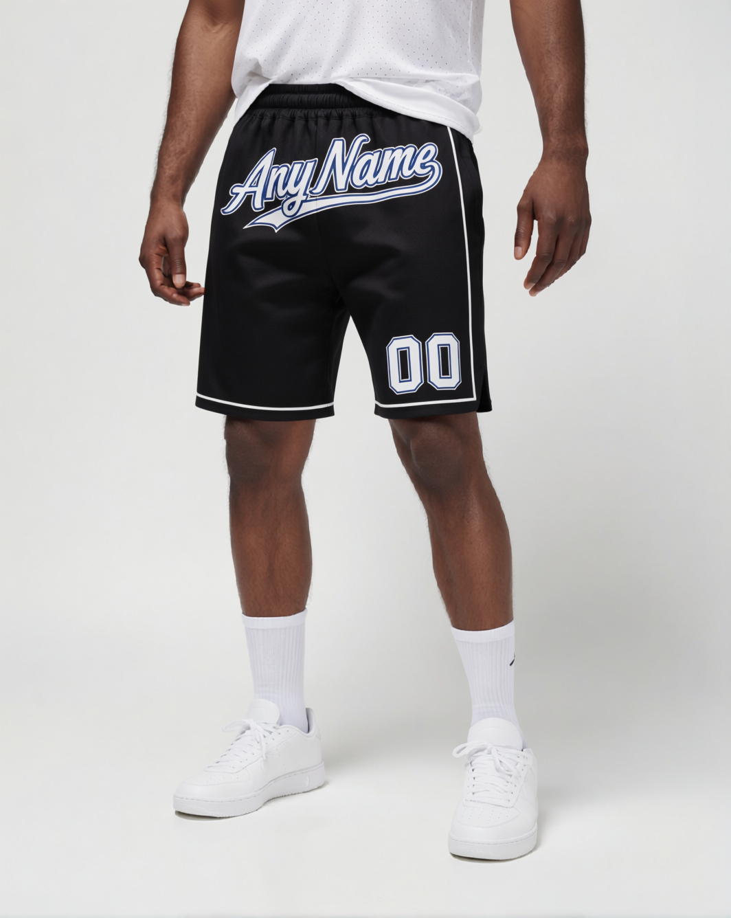 Custom Black & White/Teal Shorts