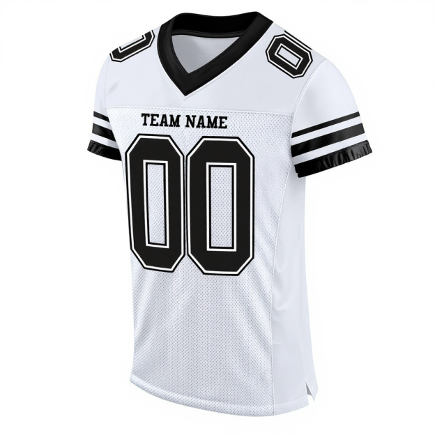 Custom White & Black Football Jersey