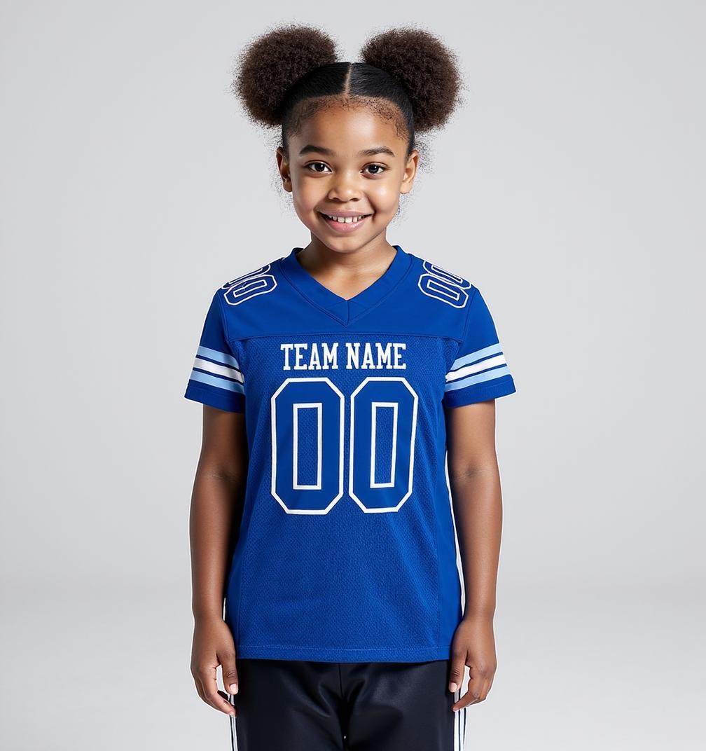 Custom Royal & White Football Jersey