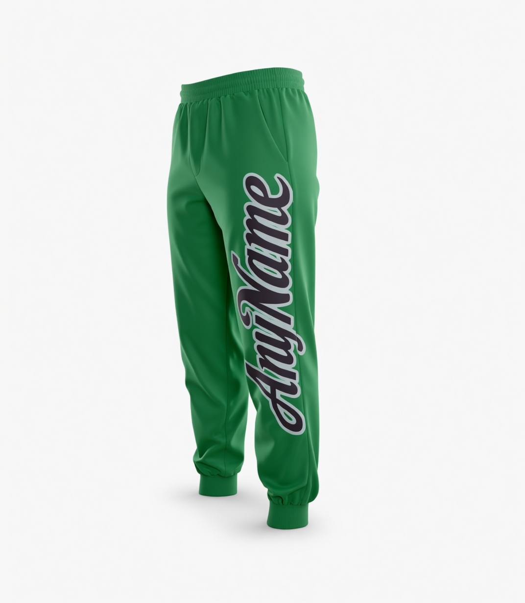Custom Kelly Green & Black/Grey Fleece Jogger Sweatpants
