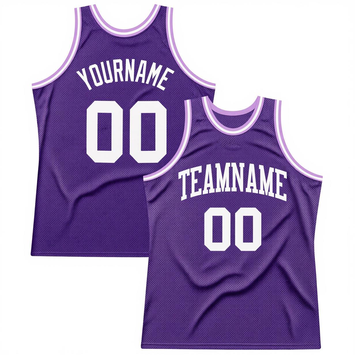 Custom Purple & White Basketball Throwback Jersey
