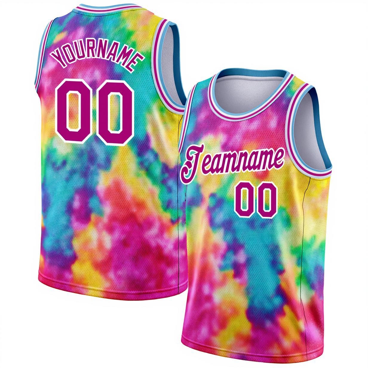 Custom Tie Dyes Purple & White Basketball City Edition Jersey