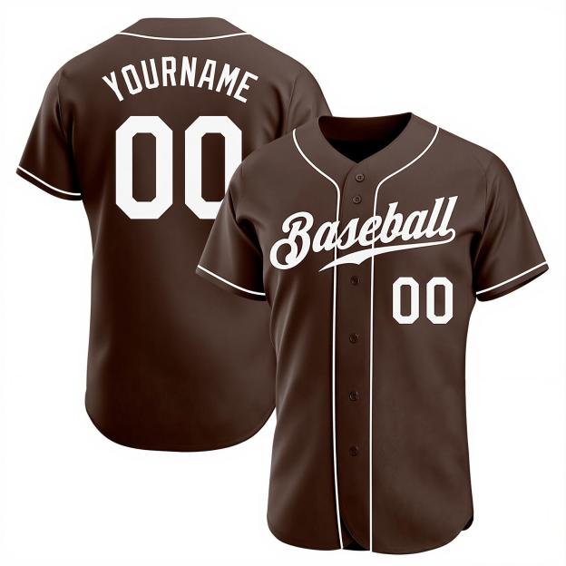Custom Brown & White Baseball Jersey