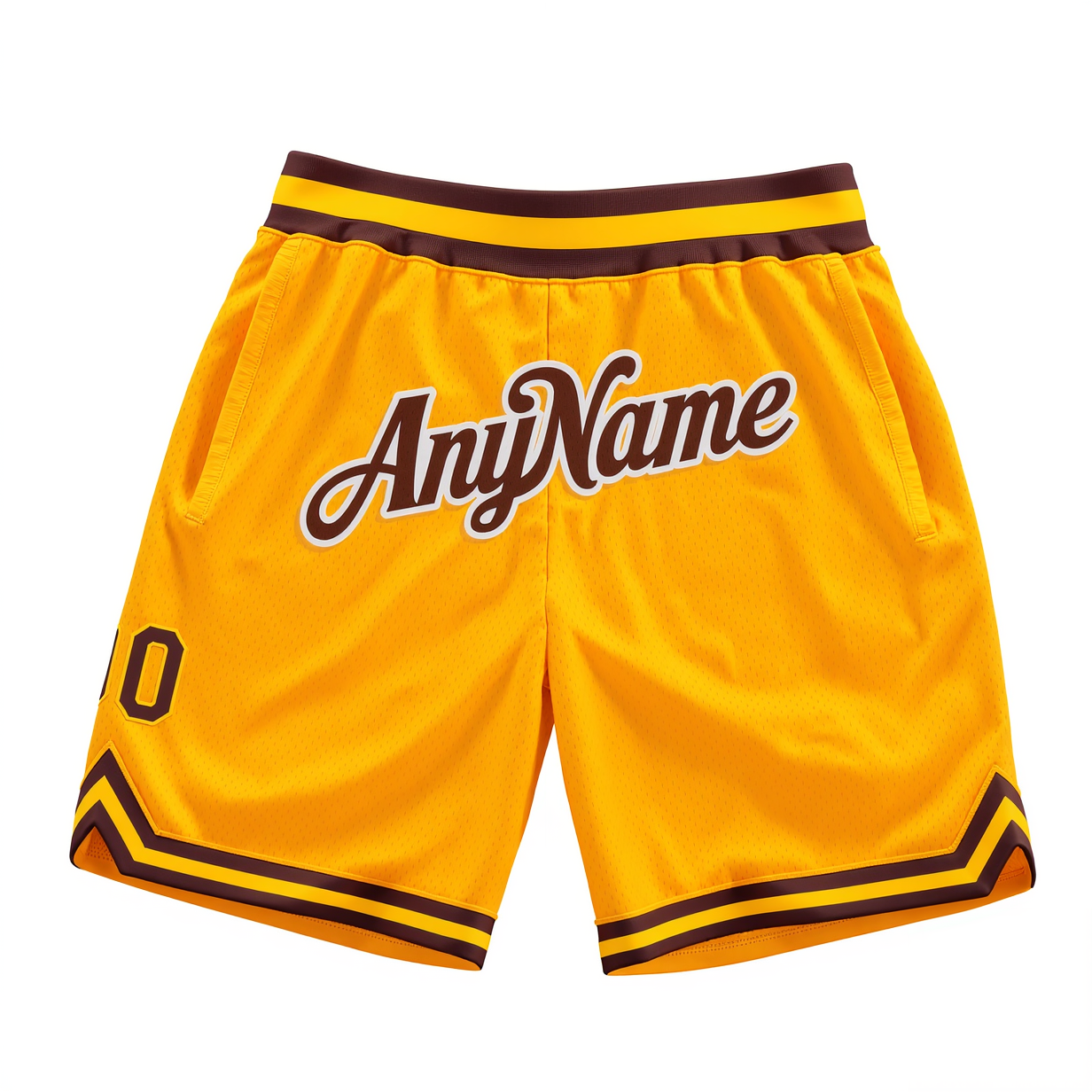 Custom Yellow & Brown/White Throwback Shorts