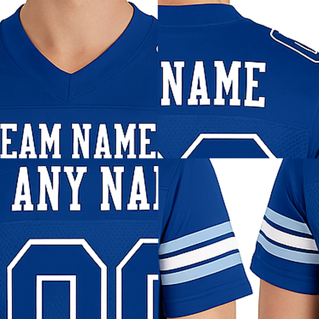 Custom Royal & White Football Jersey