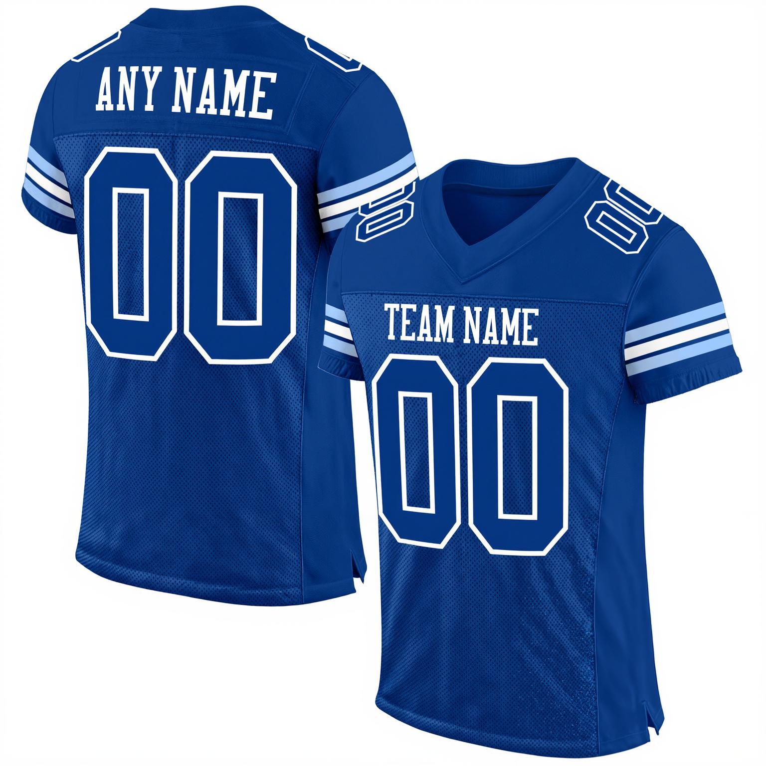Custom Royal & White Football Jersey