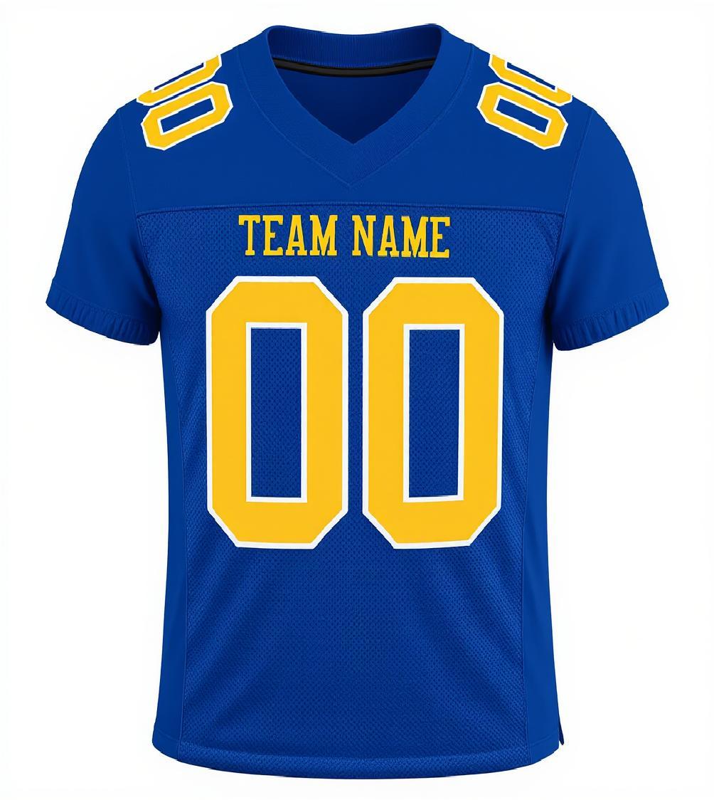 Custom Royal & Yellow/White Football Jersey