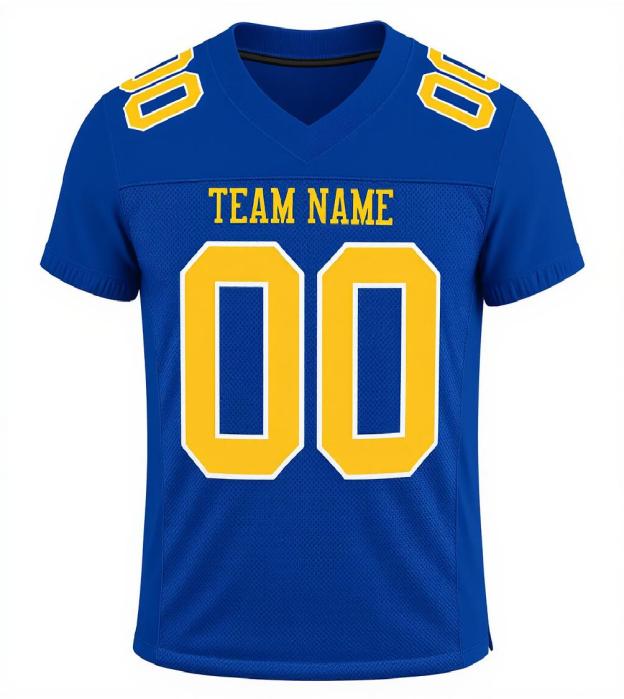Custom Royal & Yellow/White Football Jersey