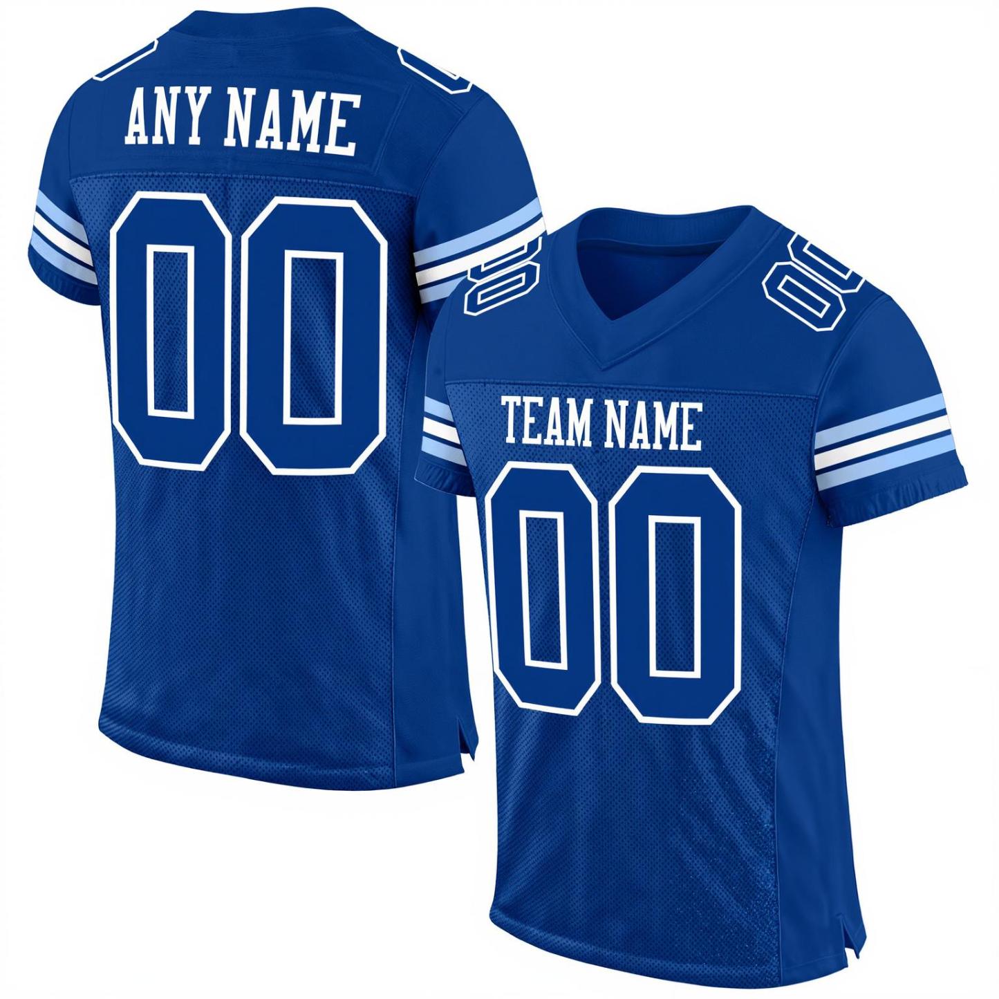 Custom Royal & White Football Jersey