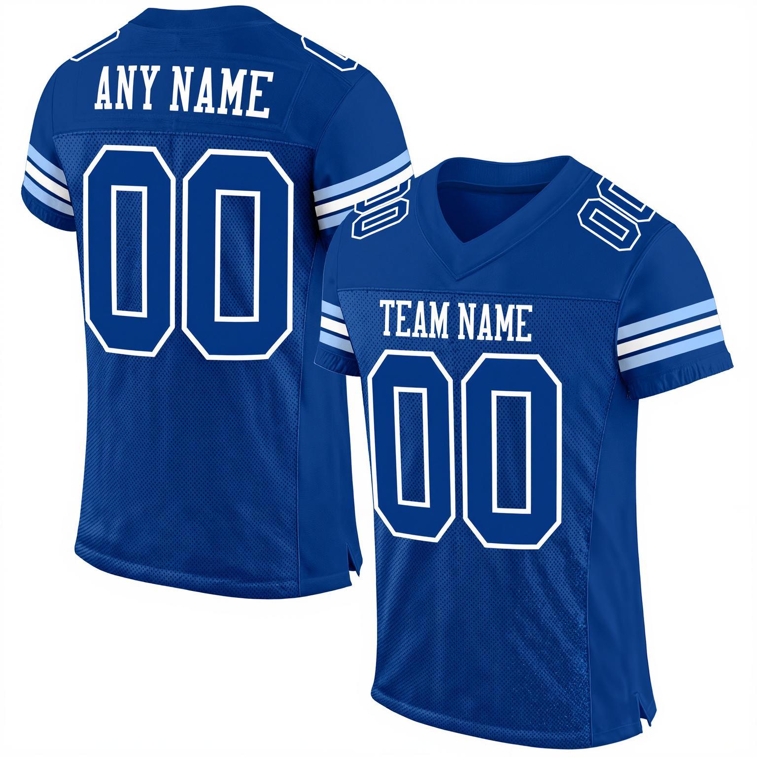 Custom Royal & White Football Jersey