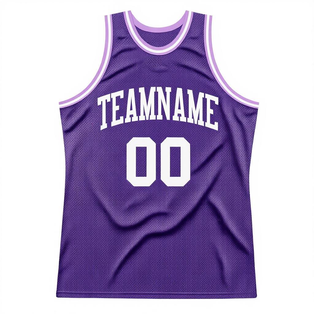 Custom Purple & White Basketball Throwback Jersey