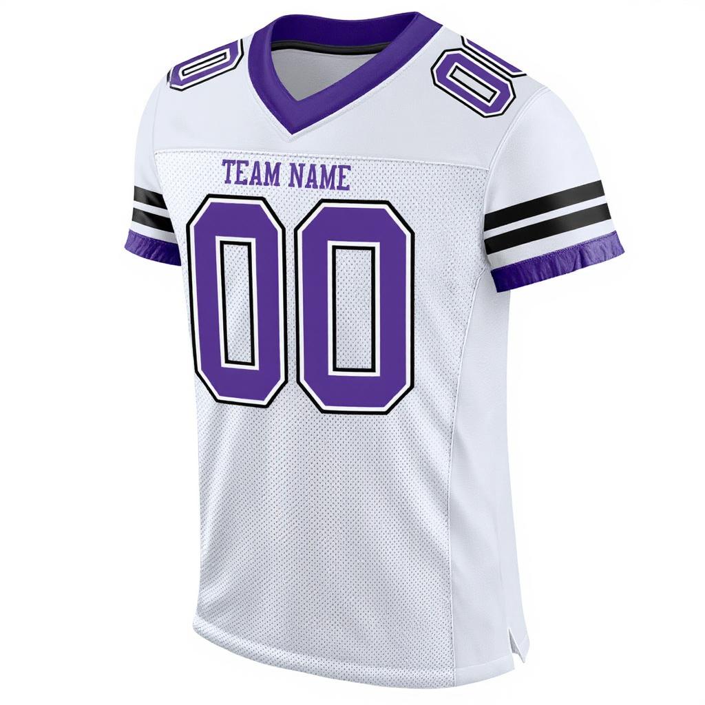 Custom White & Purple/Black Football Jersey