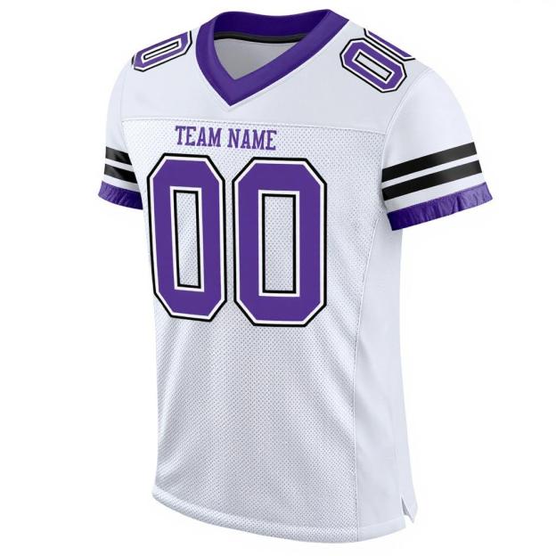 Custom White & Purple/Black Football Jersey