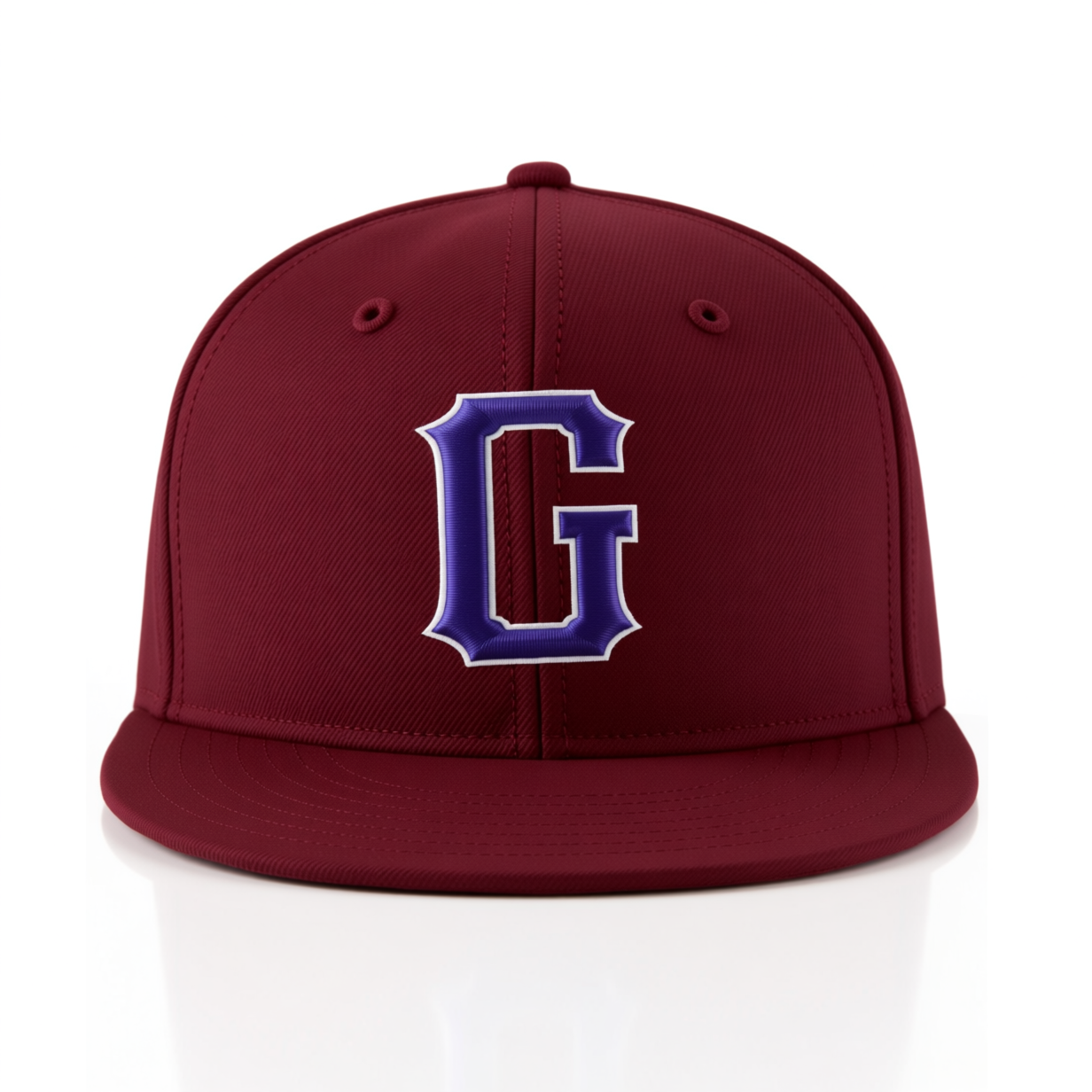 Custom Burgundy & Royal/White Stitched Adjustable Snapback Hat