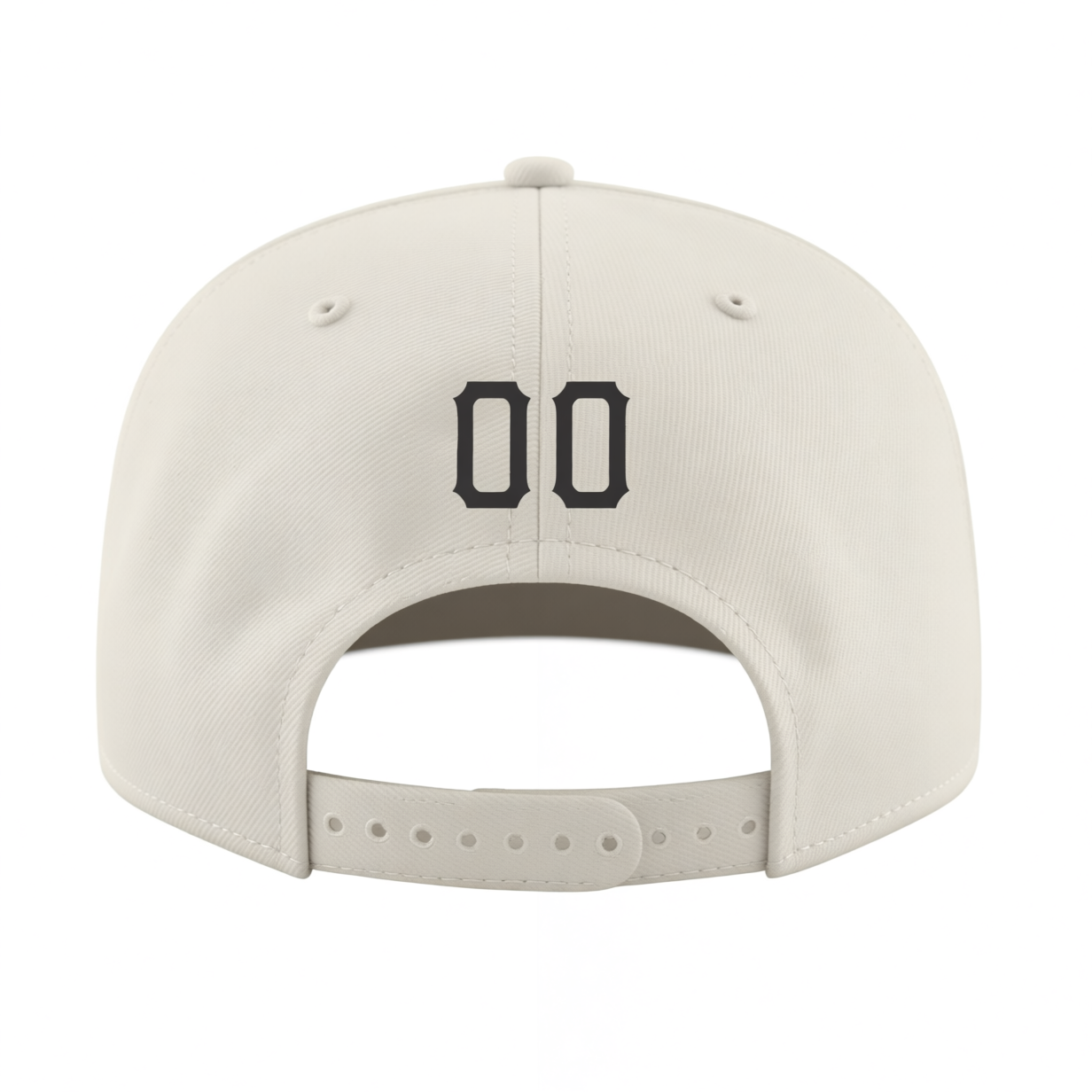 Custom Cream & White/Black Stitched Adjustable Snapback Hat
