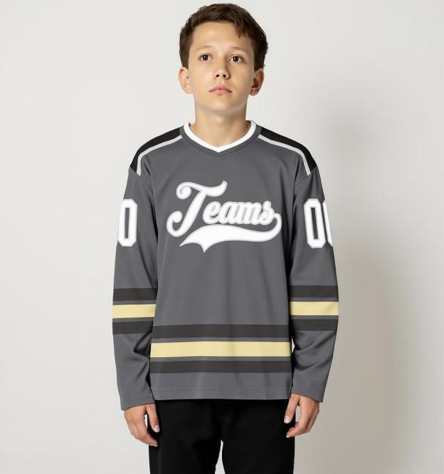 Custom Grey & White Hockey Jersey