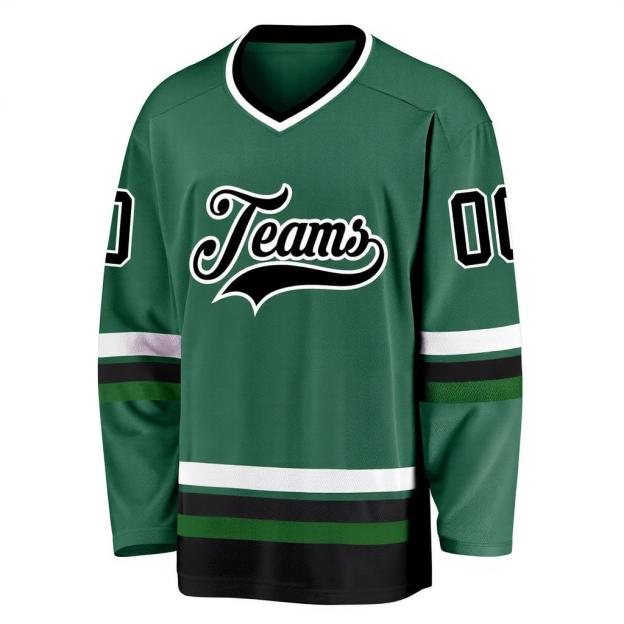 Custom Midnight Green & Black/White Hockey Jersey