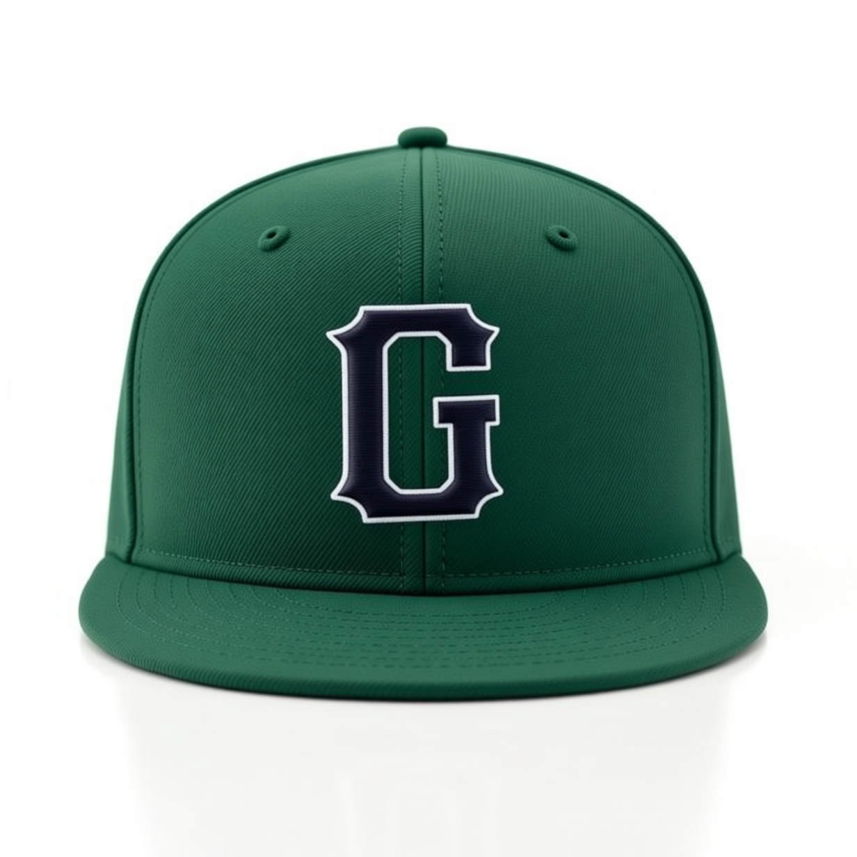 Custom Midnight Green & Navy/WhiteStitched Adjustable Snapback Hat