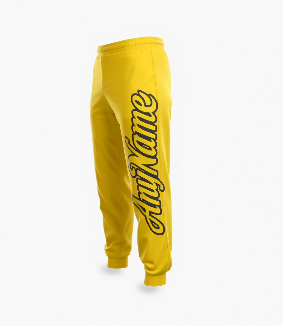 Custom Yellow & Black Fleece Jogger Sweatpants