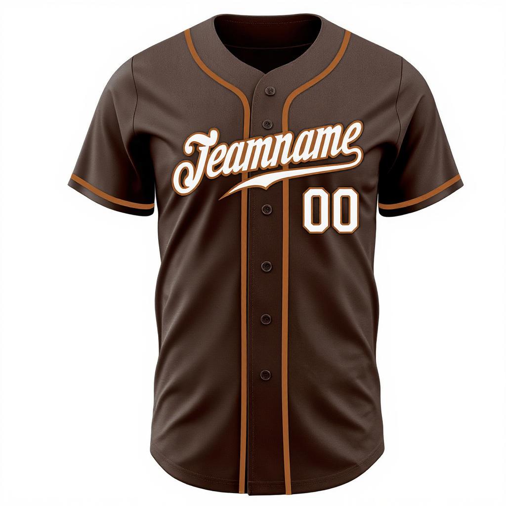 Custom Brown & White Baseball Jersey
