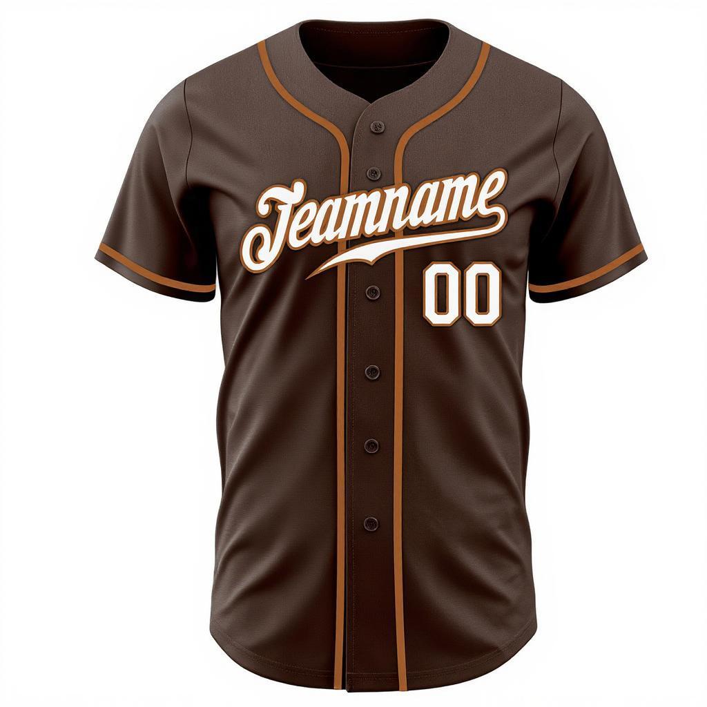 Custom Brown & White Baseball Jersey
