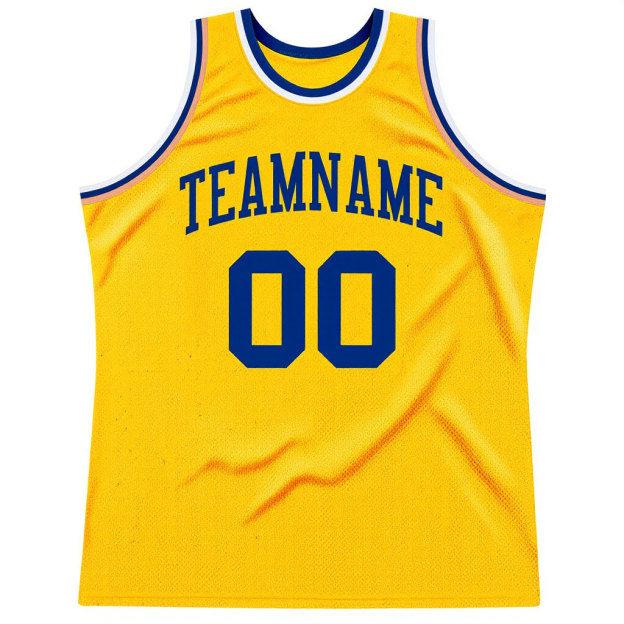 Custom Yellow & Royal Blue Basketball Throwback Jersey