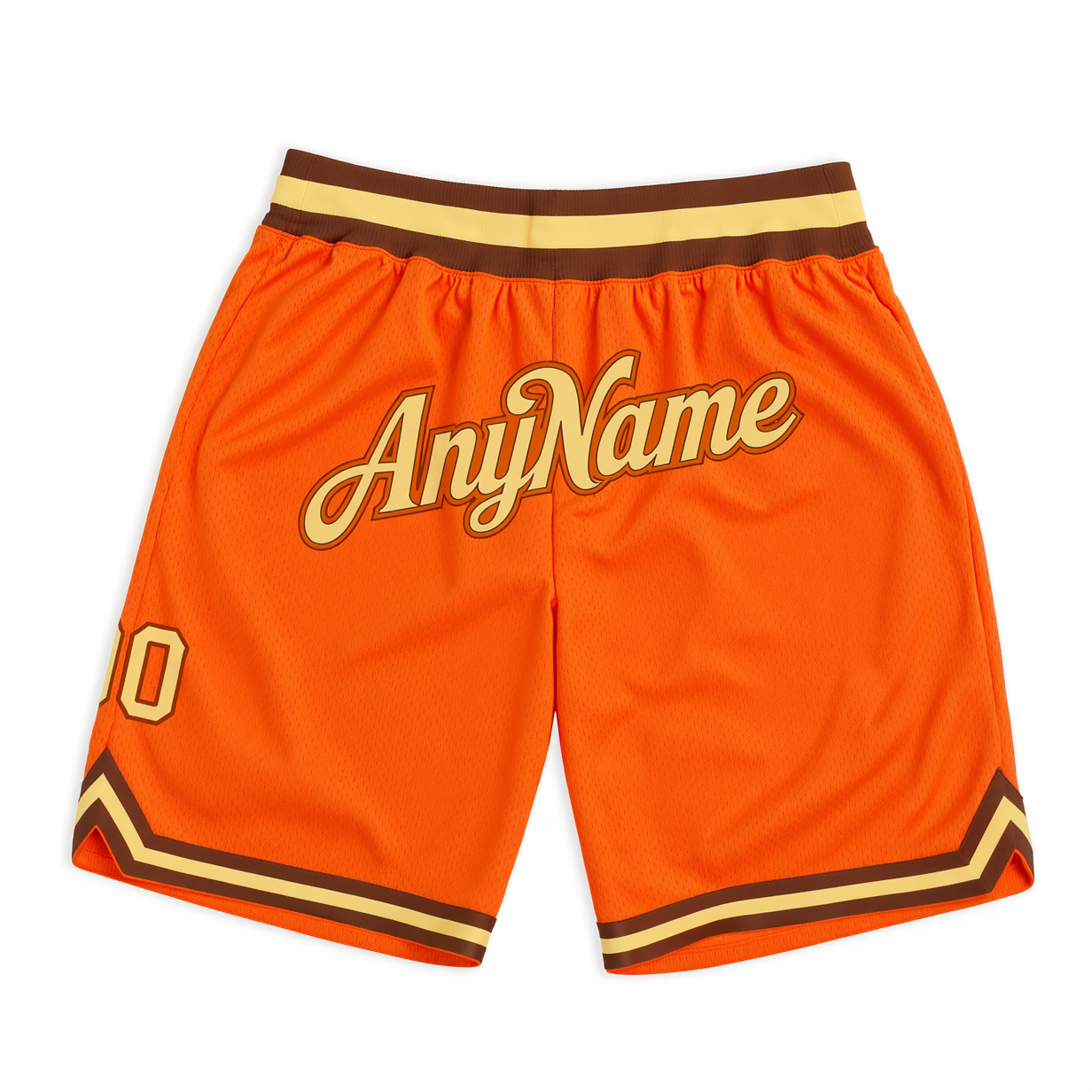 Custom Orange & Cream/Brown Throwback Shorts