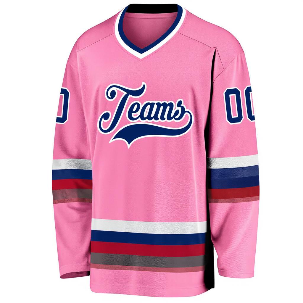 Custom Pink & Navy Hockey Jersey
